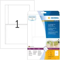 Herma CD-Einleger für Jewelcase A4 151x118 mm weiß Karton perforiert nicht klebend 25 St., Weiß, Nicht klebendes Druckeretikett, A4, Karton, Laser/Inkjet, Rechteck
