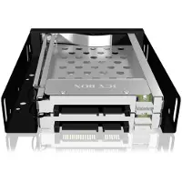 Icy Box IB-2227StS, 2bay 2.5" SATA Mobile Rack, 2x 2,5" SATA HDD to 2 SATA Host, black, optional 3cm blower, 8,89 cm (3.5"), Speicherlaufwerkbehälter, Schwarz, 2.5", SATA, SATA II, SATA III, 2.5"