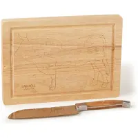 Laguiole Santokumesser Luxury Line Olivenholz Schneidebrett