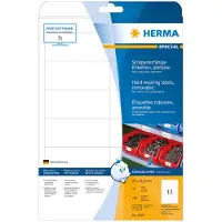 Herma Folienetiketten 4574, selbstklebend, wiederablösbar, wetterfest, bedruckbar, B 97 x H 42,3 mm, weiß, 240 Stück/20 Blatt