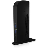 Icy Box IB-DK2242AC, Kabelgebunden, USB 3.2 Gen 1 (3.1 Gen 1) Type-A, 3,5 mm, 10,100,1000 Mbit/s, Schwarz, 5000 Gbit/s