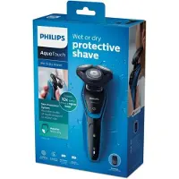 Philips AquaTouch S5050/04, Rotationstrasierer, Schwarz, Blau, Wechselstrom/Batterie, 8 h, 0,1 W, 100-240 V
