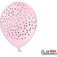 Party Deco Balloons 30cm, Dots, Pastel Baby Pink (1 pkt / 50 pc.)