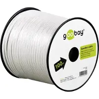 Goobay Lautsprecherkabel weiß 25 m Rolle, Querschnitt 2 x 1,5 mm², CCA