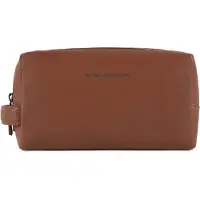 Piquadro Black Square Toiletry Bag Two Dividers tobacco