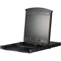 Aten 1-Local/Remote Share Access 8-Port Multi-Interface Cat 5 Dual Rail LCD KVM over IP Switch, 1920 x 1200 Pixel, Eingebauter Ethernet-Anschluss, WUXGA, Rack-Einbau, 1U, Schwarz