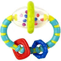 Bright Starts Grab & Spin Baby Rattle & BPA-Free Teether Toy Ages 3 M