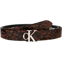 Calvin Klein Jeans Gürtel CKJ Reversible Skinny Mono Belt W85 Snake Chocolate / Logo