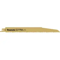 Makita B-43256 Tiesinio pjūklo pjūkleliai BIM 225x1,6mm (5-8tpi), 5Vnt., metalui, medžiui, medžiui su vinim