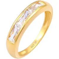 Elli Ring Zirkonia Rechteck Funkelnd Verlobung 925 Silber Elli Gold