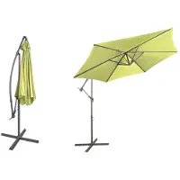 Linder Exclusiv GmbH Ampelschirm Alu Ø3m mit Kurbel ohne Krempe Sonnenschirm Gartenschirm, Farbe:hellgrün