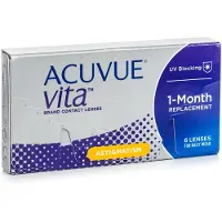 Acuvue Vita for Astigmatism (6er Packung) Monatslinsen (-2 dpt, Zyl. -0.75, Achse 10 & BC 8.6) mit UV-Schutz für trockenere Augen
