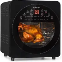 Klarstein AeroVital easy touch Heißluftfritteuse - 1700 W Heissluftfriteuse, Airfryer mit XXL-Volumen: 14 Liter, 16 Programme, Cool touch housing Gehäuse, 60 min Timer, 8 h Dörr-Funktion, schwarz