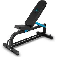 Capital Sports Adjustar Hantelbank klappbar - Trainingsbank mit 7-Winkel-Rückenlehne, Schrägbank mit neigbarer Sitzfläche, Tragkraft: max. 300 kg, Stahlrahmen, pflegeleicht, schwarz-blau