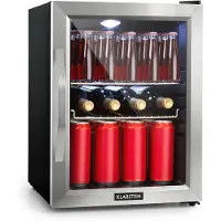 Klarstein Mini Kühlschrank mit Glastür, Mini-Kühlschrank für Zimmer, Getränkekühlschrank Klein mit Verstellbaren Ablagen, Kleiner Kühlschrank 33 Liter, Indoor/Outdoor Kühlschrank Leise