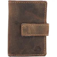 Green Burry GREENBURRY Geldklammer Kartenetui Vintage Card-Clip Case RFID Brown braun