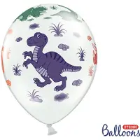 Party Deco Balloons 30cm, Dinosaurs, Pastel Pure White (1 pkt / 50 pc.)