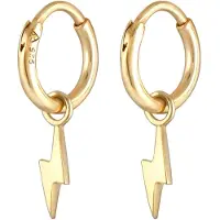 Elli Ohrringe Creolen Ohrhänger Blitz Symbol Basic 925 Silber Elli Gold
