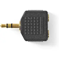 Nedis Stereo-Audio-Adapter - 3.5 mm Stecker - 2x 3.5 mm Buchse - Vergoldet - Gerade - ABS - Schwarz - 10 Stück - Plastikbeutel