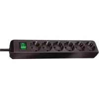 Brennenstuhl Eco-Line Steckdosenleiste mit Schalter 6-fach schwarz 3m H05VV-F 3G1,5, 1159500400
