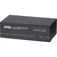 Aten Wandplatte für 2-Port-VGA-Splitter (350MHz), VGA, 2x VGA, 1920 x 1440 Pixel, Schwarz, Metall, 65 m
