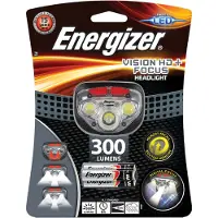 Energizer Vision HD+Focus, Stirnband-Taschenlampe, Schwarz, Grau, Transparent, 1 m, IPX4, LED, 5 Lampen