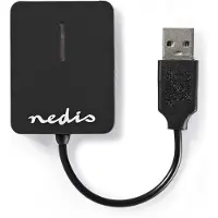Nedis CRDRU2300BK, MMC, MS Micro (M2), MicroSD (TransFlash), MiniSD, SD, Schwarz, Kunststoff, USB 2.0, USB, 5 V