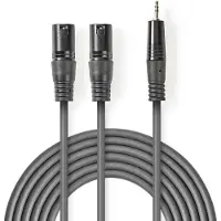 Nedis Symmetrisches Audiokabel | 2x XLR 3-Pin Stecker | 3,5 mm Stecker | Vernickelt | 1,50 m | Rund | PVC