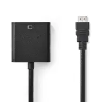 Nedis HDMI -Adapter - HDMI Stecker - VGA Buchse / 3.5 mm Buchse - Vernickelt - Gerade - ABS - Schwarz - 1 Stück - Box