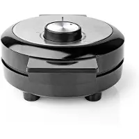 Nedis KAWP100BK, 1 Waffel(n), Kreis, Schwarz, Silber, 19 cm, Aluminium, Kunststoff, 1000 W