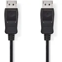 Nedis Displayport-Kabel - DisplayPort Stecker - DisplayPort Stecker - 4K@60Hz - Vergoldet - 2.00 m - Rund - PVC - Schwarz - Box