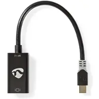 Nedis Mini Displayport-Kabel | DisplayPort 1.2 | Mini DisplayPort Stecker | HDMI Ausgang | 21.6 Gbps | Vergoldet | 0.20 m | Rund | PVC | Anthrazit | Verpackung mit Sichtfenster