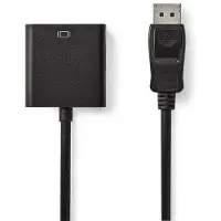 Nedis Displayport-Adapter - DisplayPort Stecker - DVI-I 24+5-Pin Buchse - 1080p@60Hz - Vernickelt - Gerade - 0.20 m - Rund - PVC - ABS - Schwarz - Box