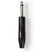 Nedis Audio-Anschluss - Gerade - Stecker - Vernickelt - Lot - Kabeleingangsdurchmesser: 6.0 mm - Aluminium - Schwarz - Plastikbeutel - 1 Stück