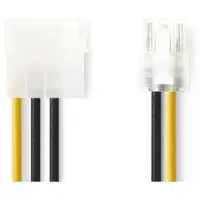 Nedis Interne Stromkabel - Molex Stecker - PCI Express Stecker - Vergoldet - 0.20 m - Rund - PVC - Gelb / Schwarz - Umschlag