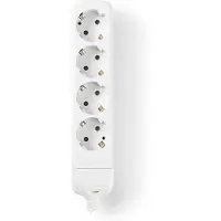 Nedis Steckdosenleiste Kontakt mit Protec Cion 4 Steckdosen, Weiss
