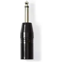 Nedis XLR Adapter - XLR 3-Pin Stecker - 6.35 mm Stecker - Vernickelt - Gerade - Metall - Schwarz - 1 Stück - Plastikbeutel