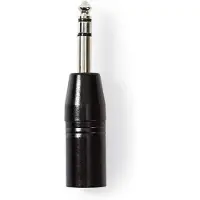 Nedis XLR Adapter - XLR 3-Pin Stecker - 6.35 mm Stecker - Vernickelt - Gerade - Metall - Schwarz - 1 Stück - Plastikbeutel