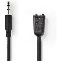 Nedis Stereo-Audiokabel 3.5 mm Stecker 2X 3.5 mm Buchse Vernickelt 0.20 m rund Schwarz Box 0.20 m Sc