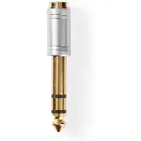 Nedis Stereo-Audio-Adapter - 6.35 mm Stecker - 3.5 mm Buchse - Vergoldet - Gerade - Metall - Silber - 1 Stück - Box