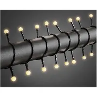 Konstsmide - LED Globelichterkette, runde Dioden, 160 warm weiße Dioden, 24V Außentrafo, schwarzes Kabel; 3695-107