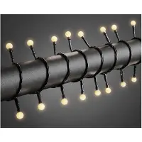Konstsmide - LED Globelichterkette, runde Dioden, 80 warm weiße Dioden, 24V Außentrafo, schwarzes Kabel ; 3691-107