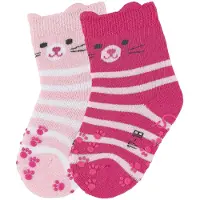 Sterntaler ABS Krabbelsocken 2er-Pack Katze in hellrosa | Gr.: 20