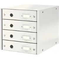 Leitz Click + Store, 4 Schubladen, flach, weiß