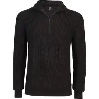 Brandit weiches Herren Sweatshirt Reißverschluss Schwarz