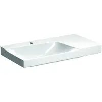Geberit Xeno 2 Waschtisch, Ablagfläche rechts, mit Hahnloch und ohne Überlauf, 90x48 cm weiß mit KeraTect, 500533011, 500.533.01.1
