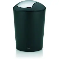 kela Schwingdeckeleimer Marta Kunststoff schwarz 29cmh 19,5cmØ 5l, 22300