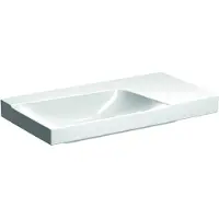 Geberit Waschtisch Xeno² 90 cm Ablage rechts weiß mit KeraTect Spezialglasur ohne Hahnloch 500534011