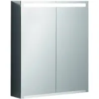 Geberit Option Spiegelschrank mit Beleuchtung und zwei Türen, 60x70x15cm, Korpus, Tür innen, Tür außen, verspiegelt, 1 Stk.