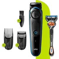 Braun BeardTrimmer 81705178, Waschbar, Akku, Schwarz, Blau